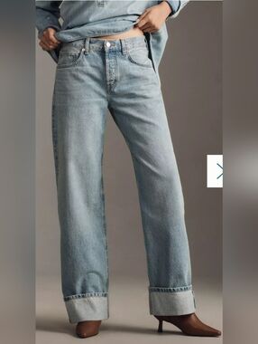 Anthropologie Ética Stanton High-Rise Relaxed Cuff Jeans size 29 Artic NWT